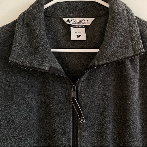 Columbia Dark Grey Fleece Sweater Vest 100% Polyester Size M - Picture 4 of 11